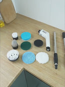 Escova de limpeza elétrica rotativa com 9 cabeças para casa de banho, cozinha e carro.