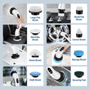 Escova de limpeza elétrica rotativa com 9 cabeças para casa de banho, cozinha e carro.